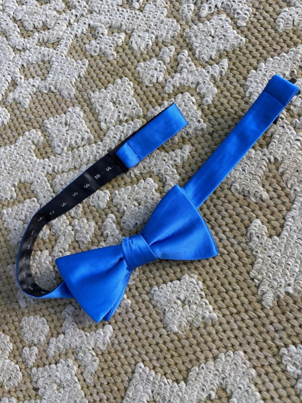 jf j.ferrar Electric Blue Satin Pre-Tied Bow Tie